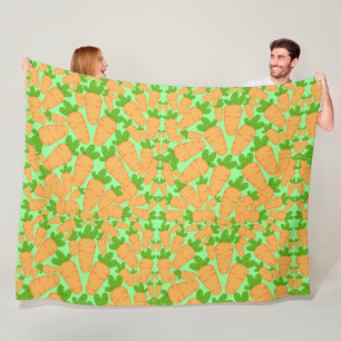 Orangefarbene und grüne Karotten Fleecedecke