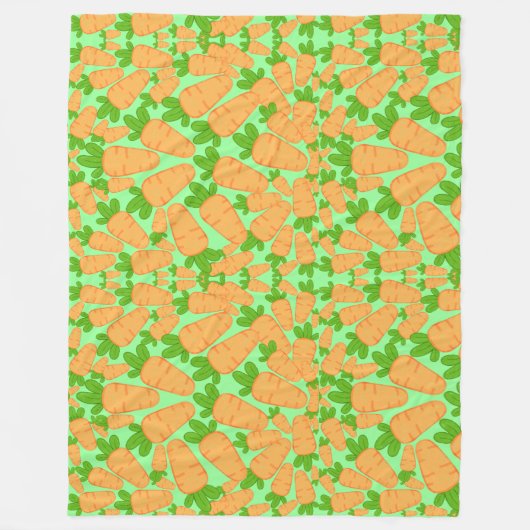 Orangefarbene und grüne Karotten Fleecedecke (Vorderseite)