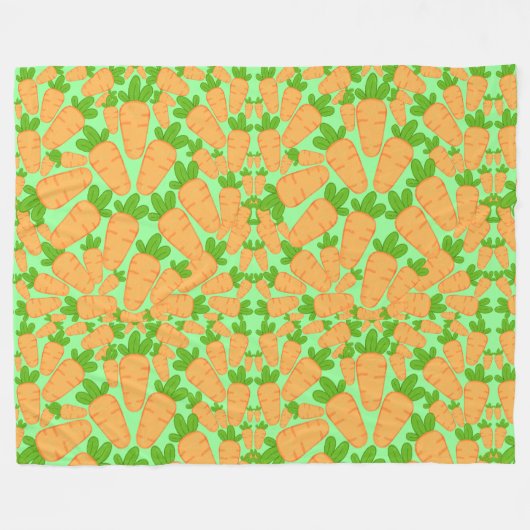 Orangefarbene und grüne Karotten Fleecedecke (Vorderseite (Horizontal))