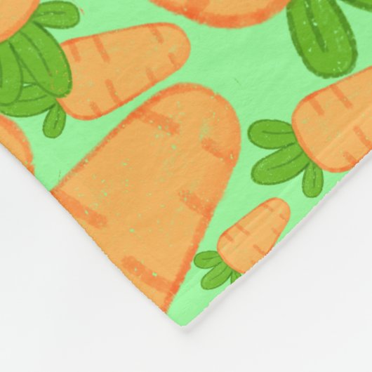 Orangefarbene und grüne Karotten Fleecedecke (Ecke)