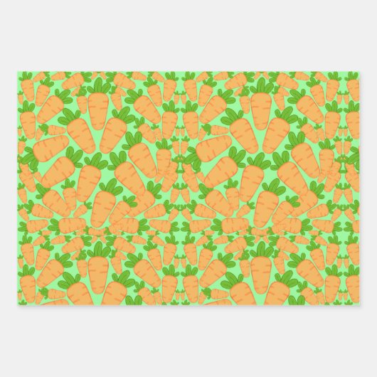 Orangefarbene und grüne Karotten Geschenkpapier Set (Vorderseite 2)