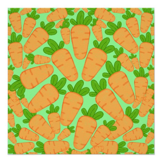Orangefarbene und grüne Karotten Poster (Vorderseite)