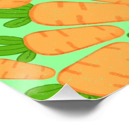 Orangefarbene und grüne Karotten Poster (Ecke)