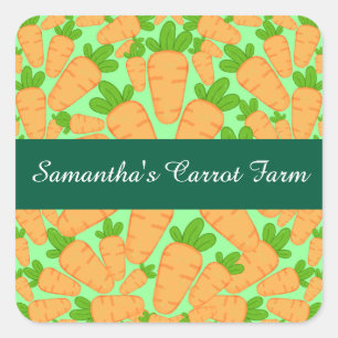 Orangefarbene und grüne Karotten Quadratischer Aufkleber