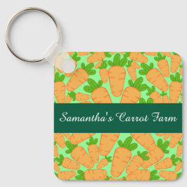 Orangefarbene und grüne Karotten Schlüsselanhänger