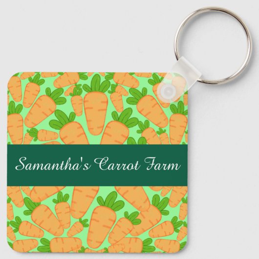 Orangefarbene und grüne Karotten Schlüsselanhänger (Rückseite)