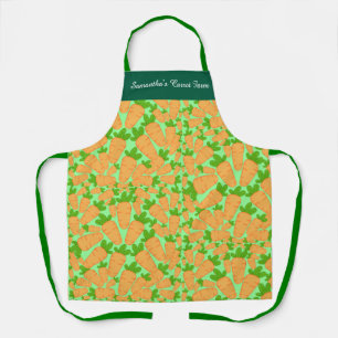 Orangefarbene und grüne Karotten Schürze