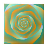 Orangefarbene und grüne Spiralplatte Rose Fliese (Vorderseite)