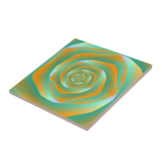Orangefarbene und grüne Spiralplatte Rose Fliese (Seite)