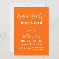 Orangefarbene und heiß rosa Bachelorette Einladung