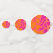 Orangefarbene und heiß rosa Farbgebung mit Foto Konfetti (Rückseiten)