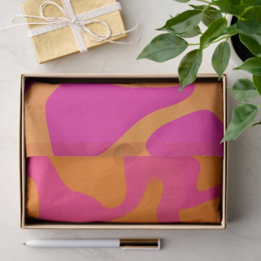 Orangefarbene und heiß rosa Farbgebung Seidenpapier (Geschenk)