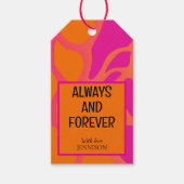 Orangefarbene und heiß rosa Farblinie, immer und f Geschenkanhänger (Vorderseite)
