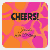 Orangefarbene und heiß rosa Farbschimmer Quadratischer Aufkleber (Vorderseite)