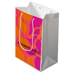 Orangefarbene und heiß rosa Gradient feiern im Sti Mittlere Geschenktüte