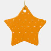 Orangefarbene und helle Sterne Elegantes Muster Keramikornament (Vorne)