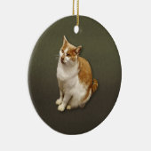 Orangefarbene und Kurze Haarkatze Keramik Ornament (Rechts)