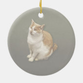 Orangefarbene und Kurze Haarkatze Keramik Ornament (Hinten)