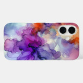 Orangefarbene und Lila Alkoholtinte Abstrakt Case-Mate iPhone Hülle (Rückseite (Horizontal))