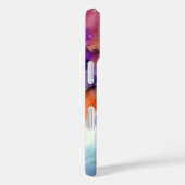 Orangefarbene und Lila Alkoholtinte Abstrakt Case-Mate iPhone Hülle (Rückseite / Rechts)