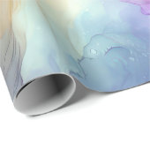 Orangefarbene und Lila Alkoholtinte Abstrakt Geschenkpapier (Rolleneckpunkt)