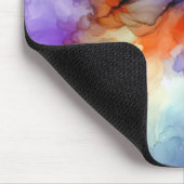 Orangefarbene und Lila Alkoholtinte Abstrakt Mousepad (Ecke)