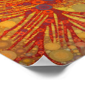 Orangefarbene und Lila Blumen Moderner Pop Kunst Poster (Ecke)