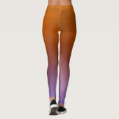 Orangefarbene und Lila feste Leggings (Rückseite)