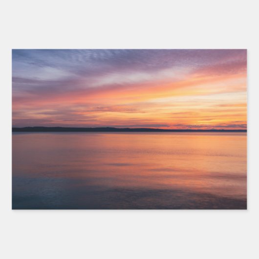 Orangefarbene und Lila Sonnenuntergänge über einem Geschenkpapier Set (Vorderseite 2)