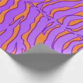 Orangefarbene und Lila Tigerstreifen Geschenkpapier (Ecke)