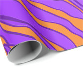 Orangefarbene und Lila Tigerstreifen Geschenkpapier (Rolleneckpunkt)