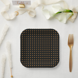 Orangefarbene und Minimalistische Polka-Dosen g1 Pappteller