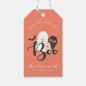 Orangefarbene und Niedliche Halloween-Geister Geschenkanhänger (Vorderseite)