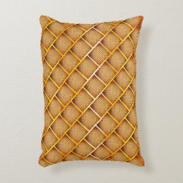 Orangefarbene und ockerfarbene Plätze mit abstrakt Dekokissen