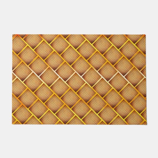 Orangefarbene und ockerfarbene Plätze mit abstrakt Fußmatte (Vorderseite)