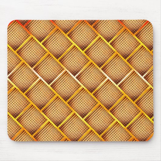 Orangefarbene und ockerfarbene Plätze mit abstrakt Mousepad (Vorne)