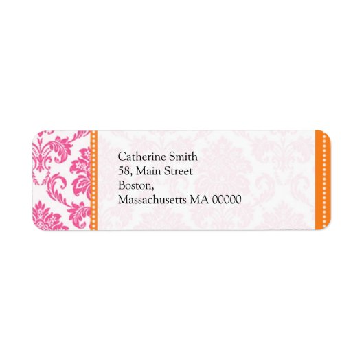 Orangefarbene und rosa Damaskus-Hochzeitsplatten (Vorne)