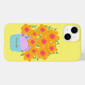 Orangefarbene und rosa Frühlingsblumen Case-Mate iPhone Hülle (Rückseite (Horizontal))