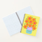 Orangefarbene und rosa Frühlingsblumen Notizblock (Innenseite)