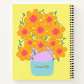 Orangefarbene und rosa Frühlingsblumen Notizblock (Rückseite)