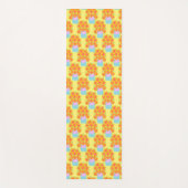 Orangefarbene und rosa Frühlingsblumen Yogamatte (Vorderseite)