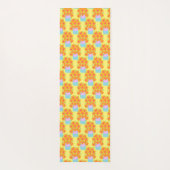 Orangefarbene und rosa Frühlingsblumen Yogamatte (Rückseite)