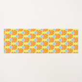 Orangefarbene und rosa Frühlingsblumen Yogamatte (Vorderseite (Horizontal))