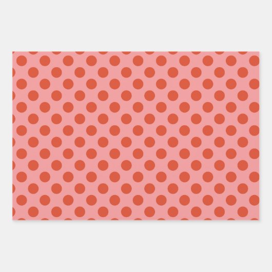Orangefarbene und rosa Muster Wrapping Paper Set Geschenkpapier Set (Vorderseite)
