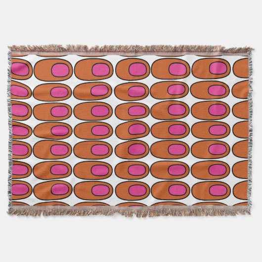 Orangefarbene und rosa Ovale Decke (Vorderseite)