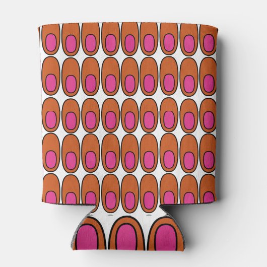 Orangefarbene und rosa Ovale Dosenkühler (Rückseite)