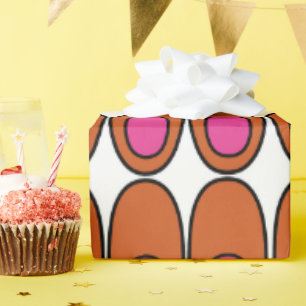 Orangefarbene und rosa Ovale Geschenkpapier