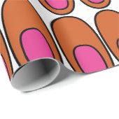 Orangefarbene und rosa Ovale Geschenkpapier (Rolleneckpunkt)