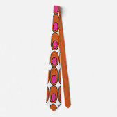 Orangefarbene und rosa Ovale Krawatte (Vorderseite)