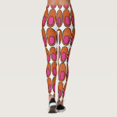 Orangefarbene und rosa Ovale Leggings (Rückseite)